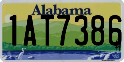AL license plate 1AT7386