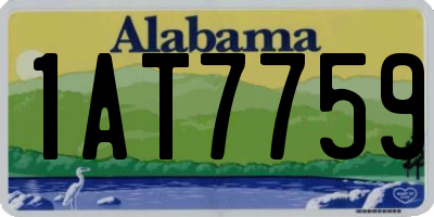 AL license plate 1AT7759