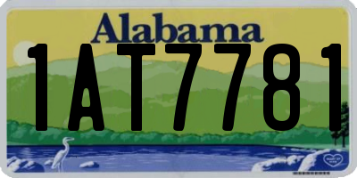 AL license plate 1AT7781
