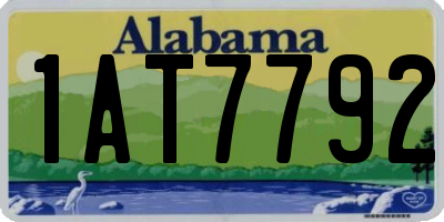 AL license plate 1AT7792