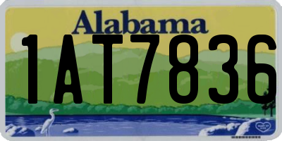 AL license plate 1AT7836