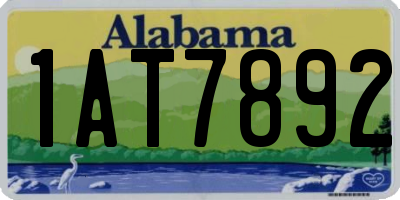 AL license plate 1AT7892