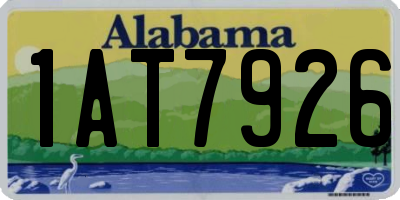 AL license plate 1AT7926