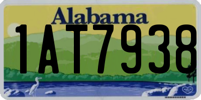 AL license plate 1AT7938