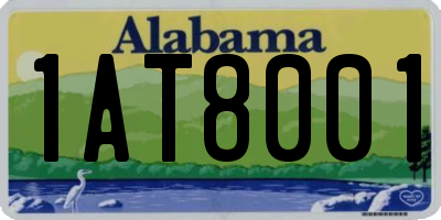 AL license plate 1AT8001