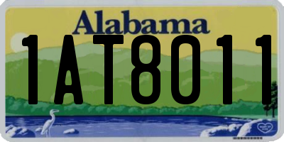 AL license plate 1AT8011
