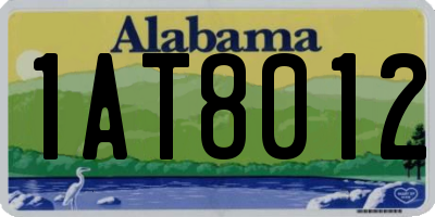 AL license plate 1AT8012