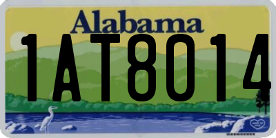AL license plate 1AT8014