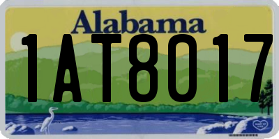 AL license plate 1AT8017