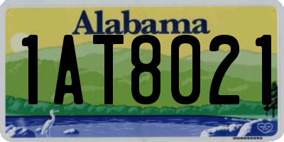 AL license plate 1AT8021
