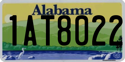 AL license plate 1AT8022