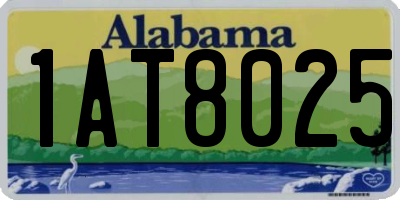 AL license plate 1AT8025