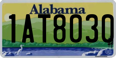 AL license plate 1AT8030