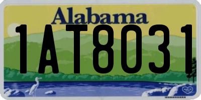 AL license plate 1AT8031