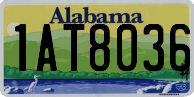 AL license plate 1AT8036
