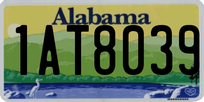 AL license plate 1AT8039