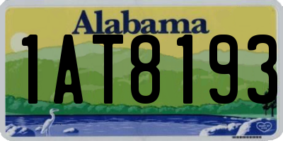 AL license plate 1AT8193