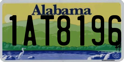 AL license plate 1AT8196