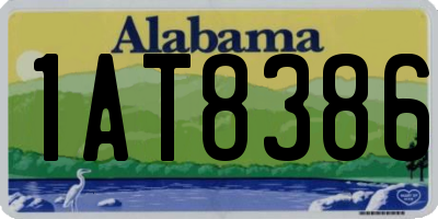 AL license plate 1AT8386