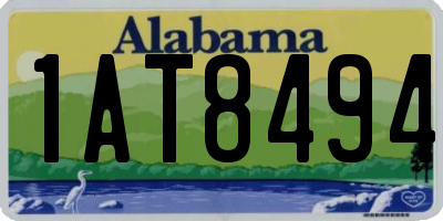 AL license plate 1AT8494