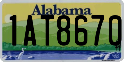 AL license plate 1AT8670