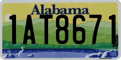 AL license plate 1AT8671