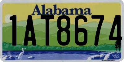 AL license plate 1AT8674
