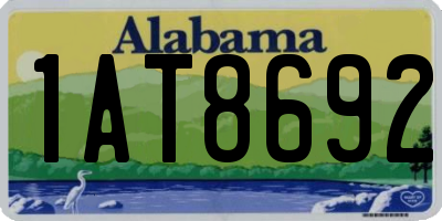 AL license plate 1AT8692
