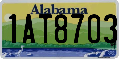 AL license plate 1AT8703