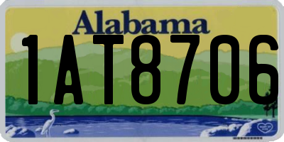 AL license plate 1AT8706