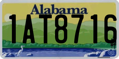 AL license plate 1AT8716
