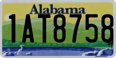 AL license plate 1AT8758