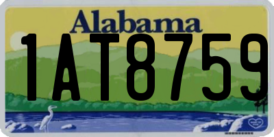 AL license plate 1AT8759