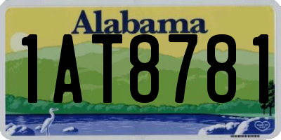 AL license plate 1AT8781