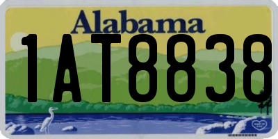 AL license plate 1AT8838