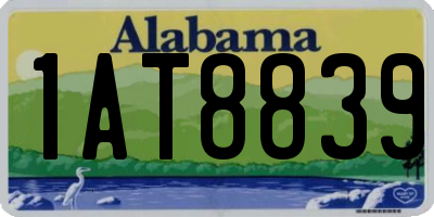 AL license plate 1AT8839