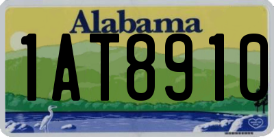 AL license plate 1AT8910