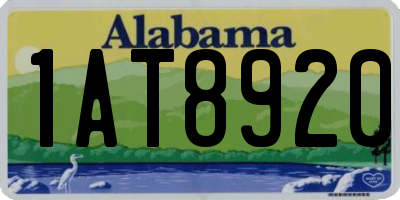 AL license plate 1AT8920