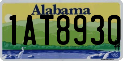 AL license plate 1AT8930