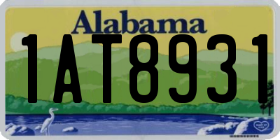 AL license plate 1AT8931