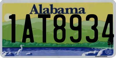 AL license plate 1AT8934