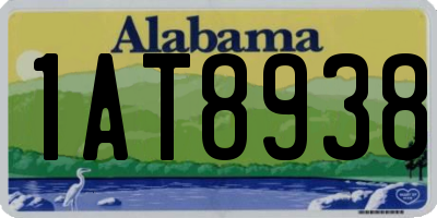 AL license plate 1AT8938