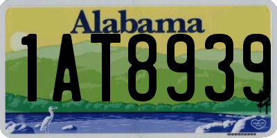 AL license plate 1AT8939