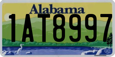 AL license plate 1AT8997