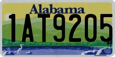 AL license plate 1AT9205
