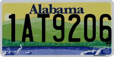 AL license plate 1AT9206