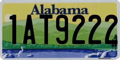 AL license plate 1AT9222