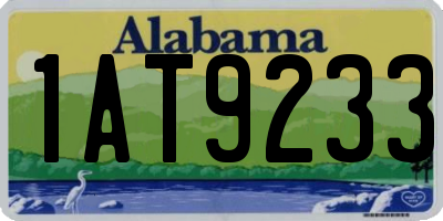AL license plate 1AT9233