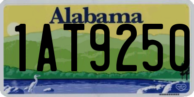 AL license plate 1AT9250