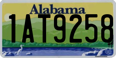 AL license plate 1AT9258